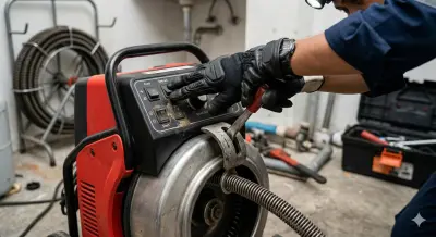Teknisi mengoperasikan mesin rooter