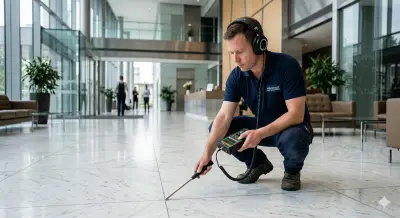 Spesialis deteksi pipa air bocor bawah tanah menggunakan acoustics leak detector Jakarta Pusat